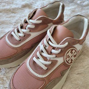 Tory Burch Sawyer Trainer Shoes Sz 6 Mauve Pink